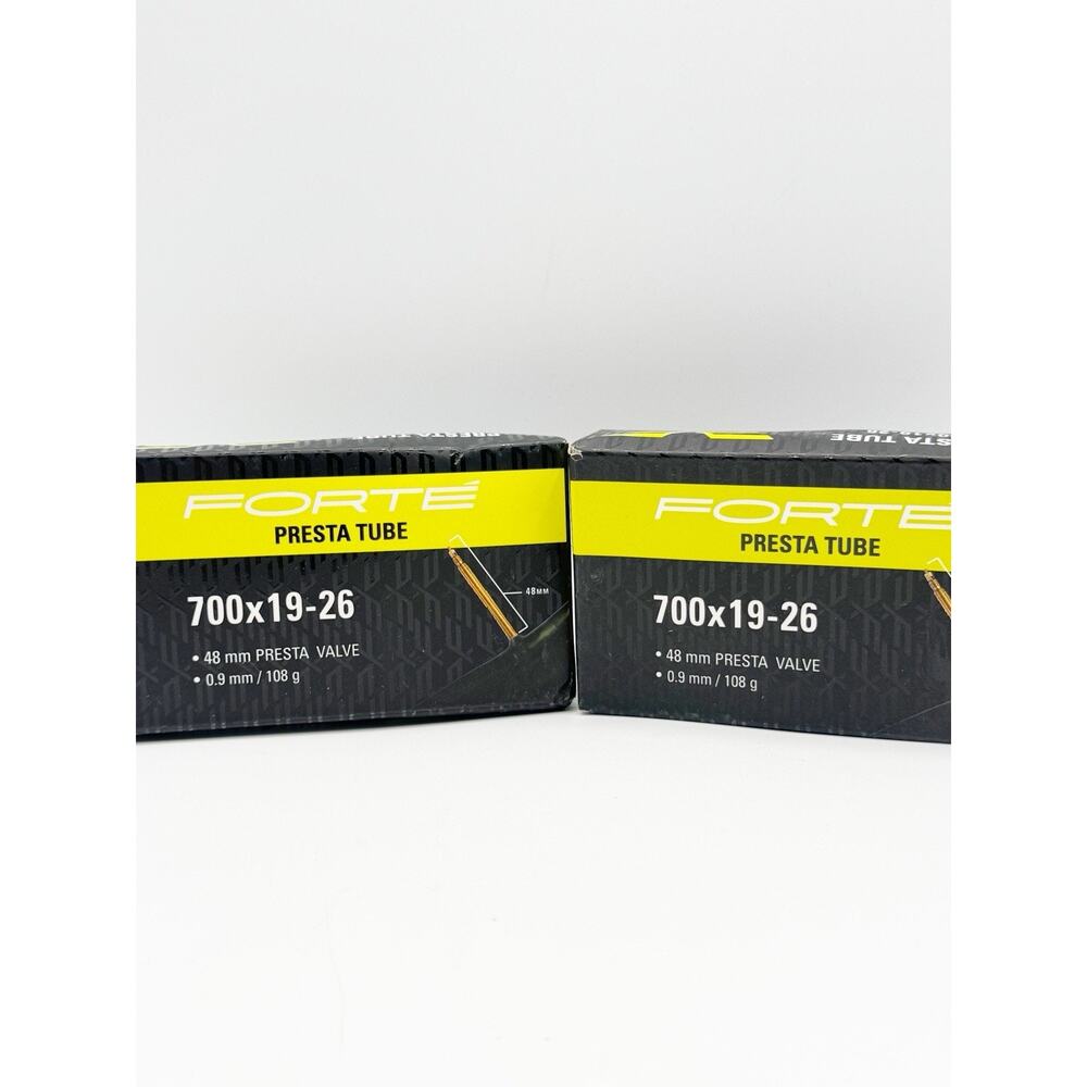 New Forte Set of 2 Bicycle Inner Tubes 700x19-26 Presta Valve 48mm Road Bike NIP